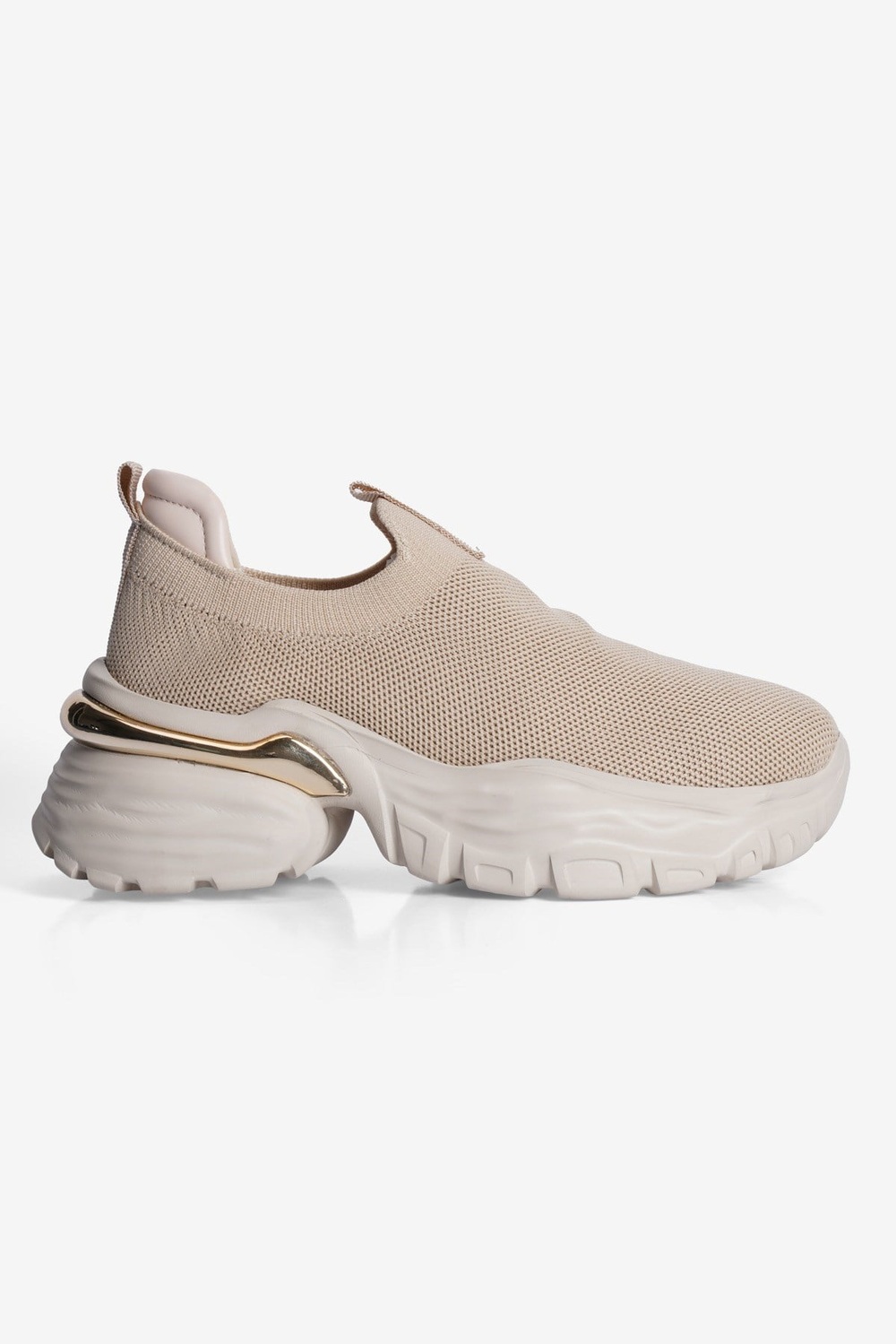 Kadın Sneaker Kalın Taban Slip On Spor Ayakkabı Aurex Bej