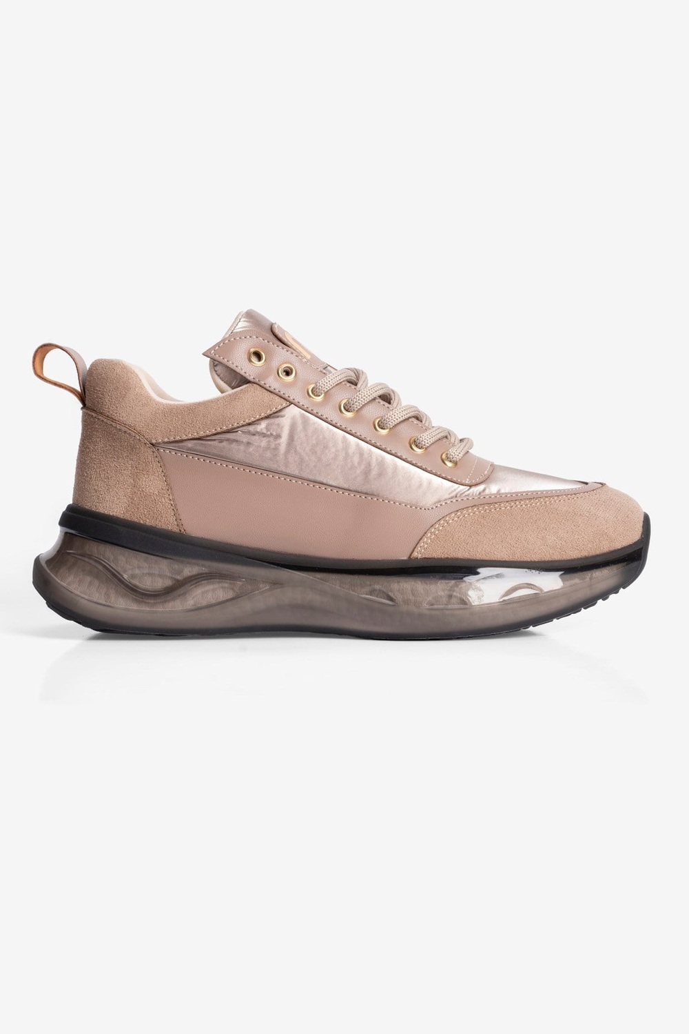 Kadın Sneaker Kalın Tabanlı Bağcıklı Myra Vizon