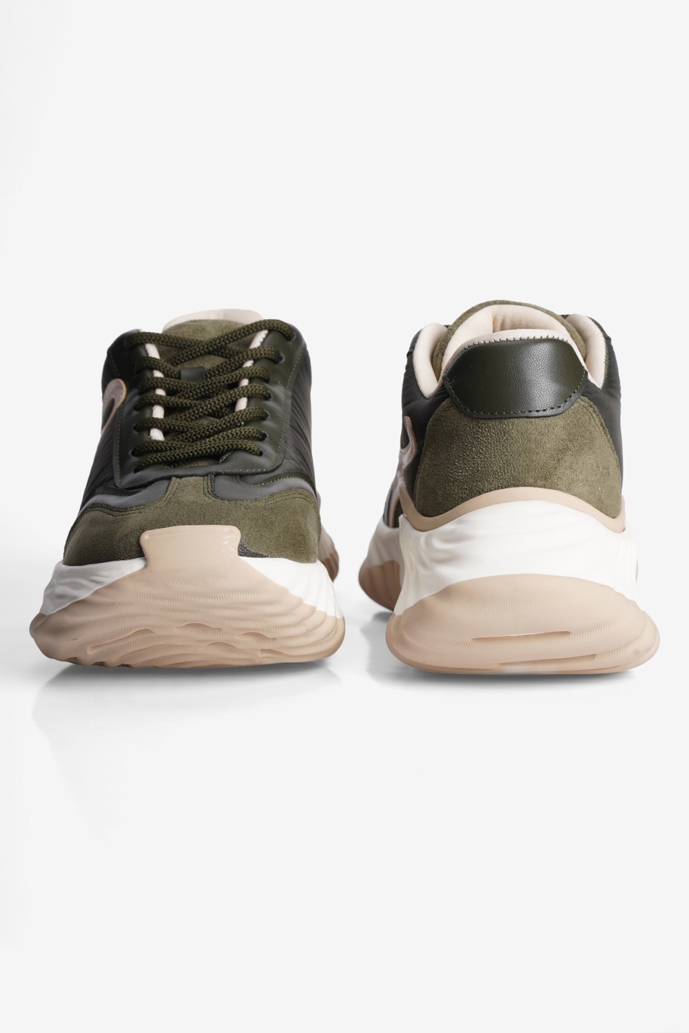 Kadın Sneaker Kalın Tabanlı Bağcıklı Spor Ayakkabı Kairo Haki