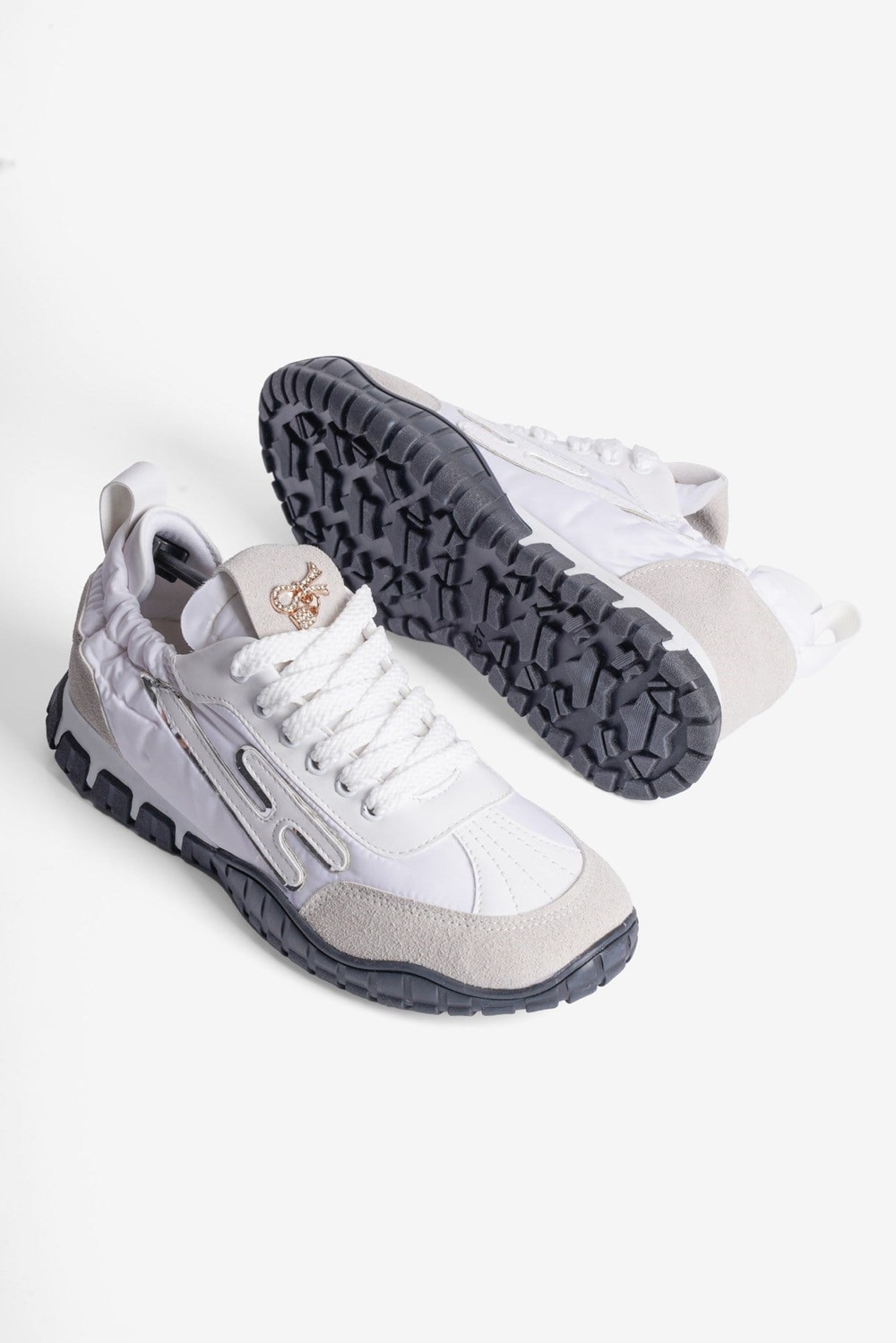 Kadın Sneaker Paraşüt Toka Detaylı Lastik Arka Spor Ayakkabı Zephy Beyaz