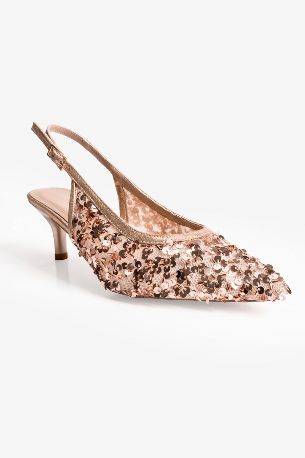 Kadın Stiletto Pullu Abiye Topuklu Ayakkabı Luxa Bronz