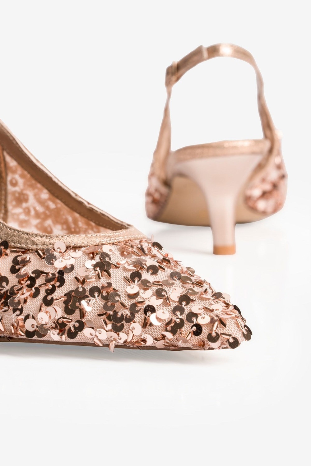 Kadın Stiletto Pullu Abiye Topuklu Ayakkabı Luxa Bronz