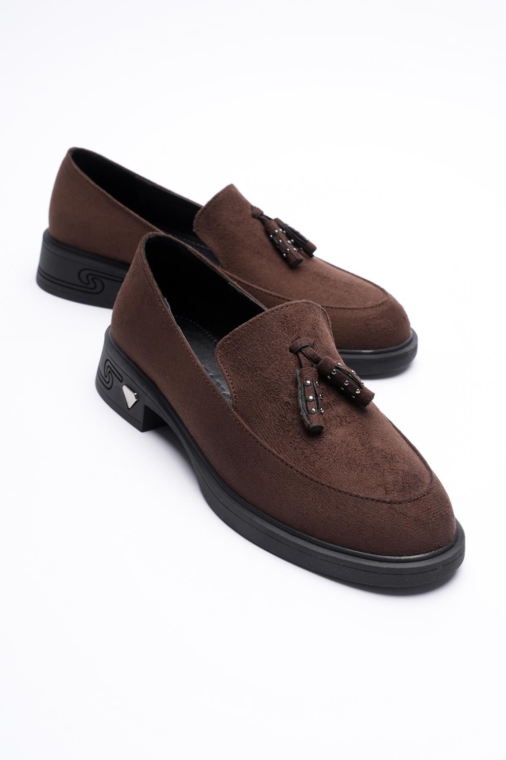 Kadın Süet Loafer Püsküllü Kahve Riva