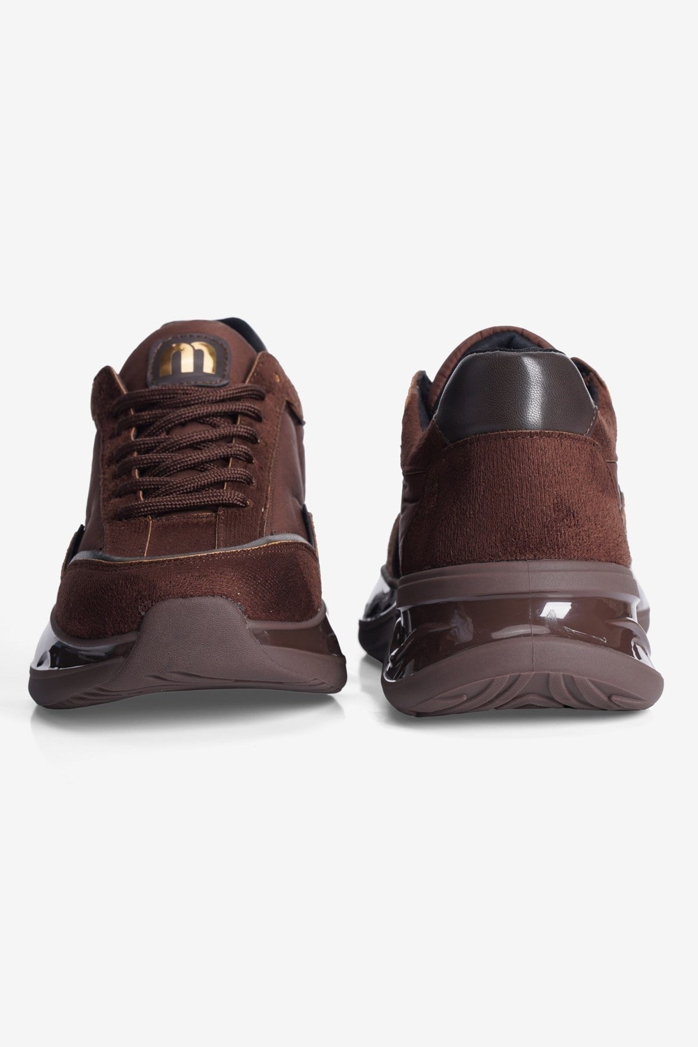 Kadın Süet Sneaker Anorak Detaylı Kalın Tabanlı Mora Kahverengi