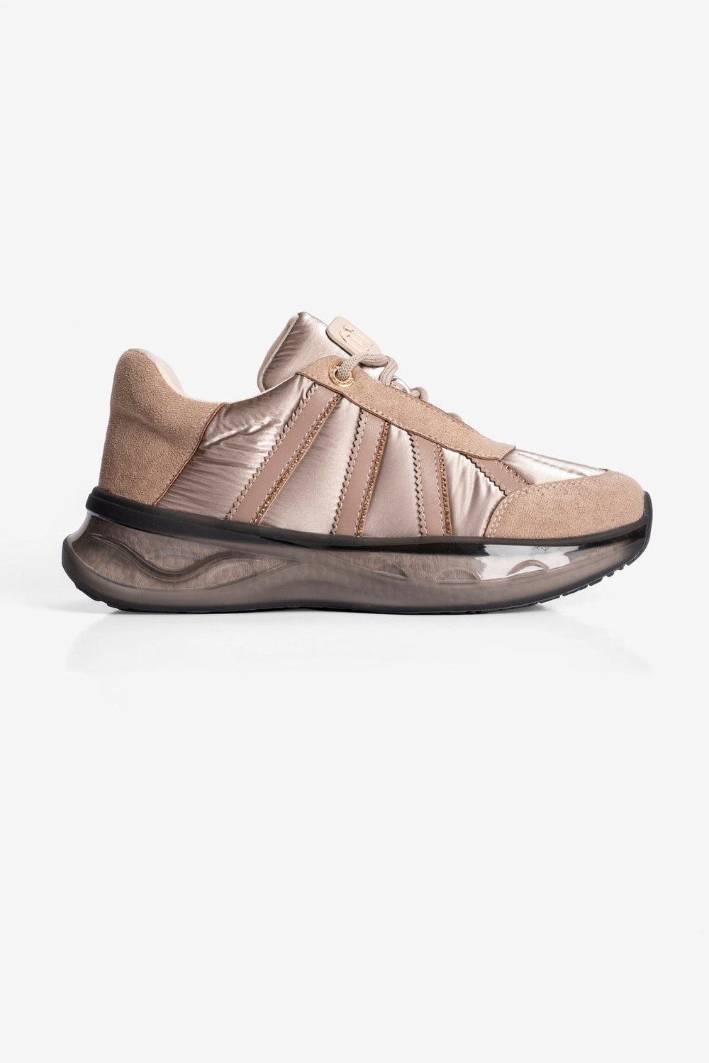 Kadın Süet Sneaker Anorak Detaylı Taşlı Spor Ayakkabı Neriel Vizon