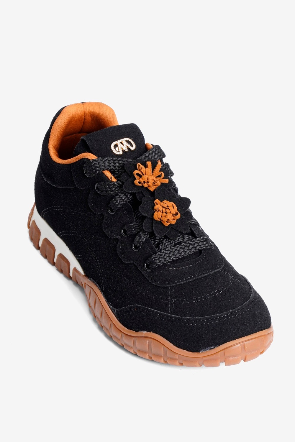 Kadın Süet Sneaker Çiçek Aksesuarlı Günlük Spor Ayakkabı  Nira Siyah