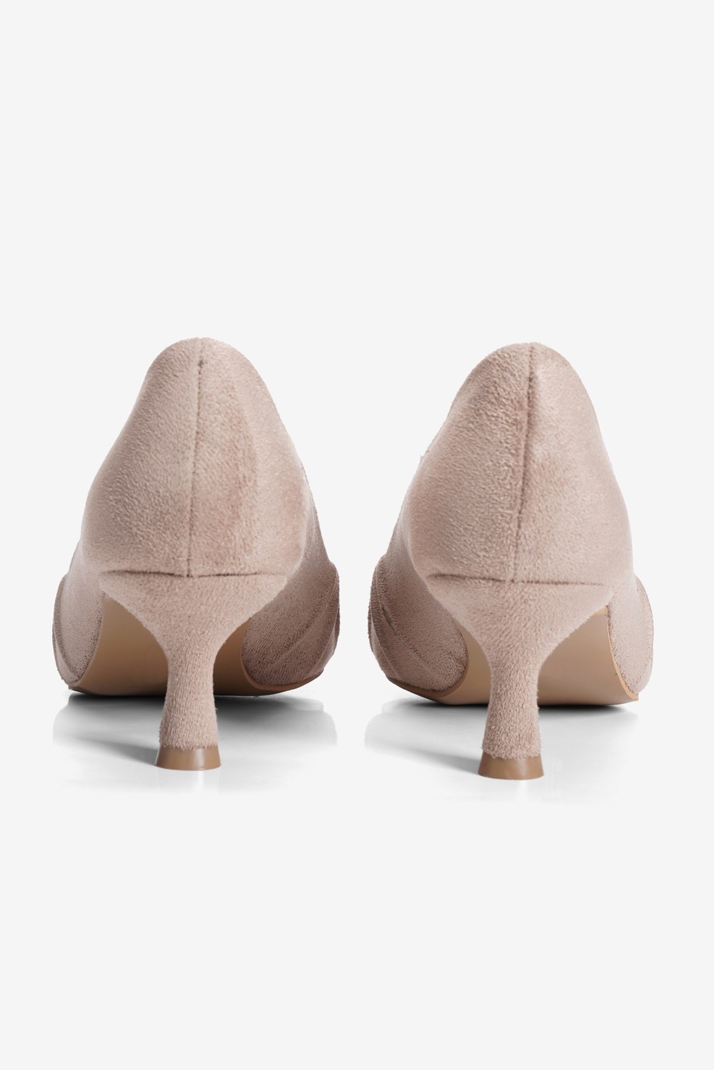 Kadın Süet Stiletto Sivri Burun Büzgü Detaylı Topuklu Ayakkabı Dova Vizon