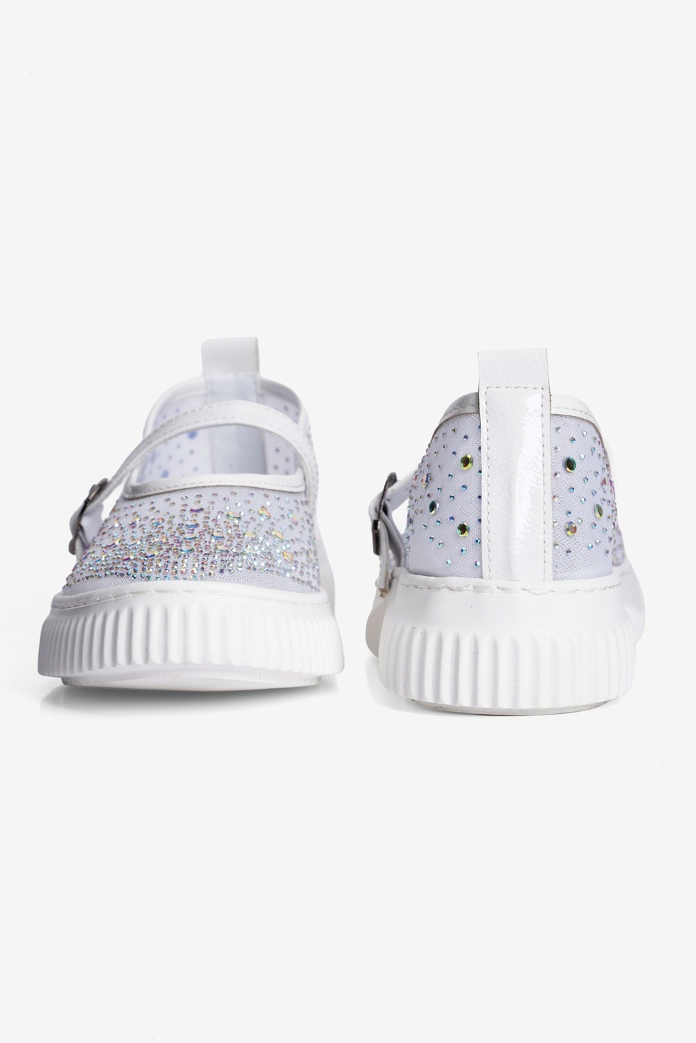 Kadın Taşlı Sneaker Babet Bantlı Günlük Şık Novira Beyaz