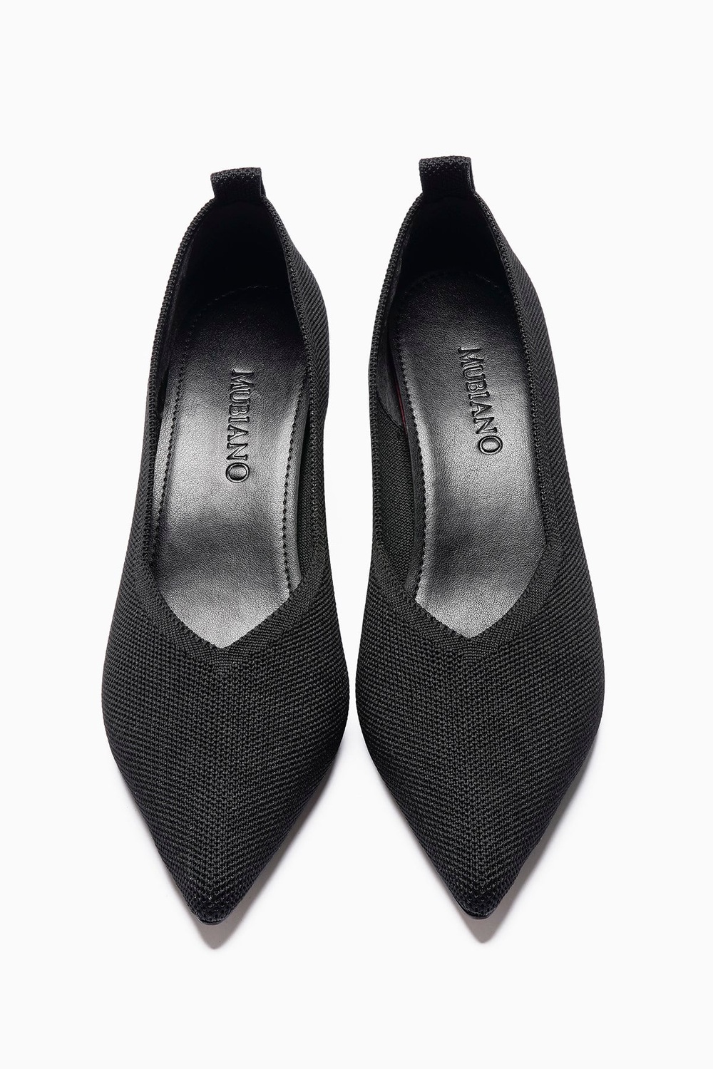 Kadın Triko Stiletto Sivri Burun Topuklu Ayakkabı Astrev Siyah