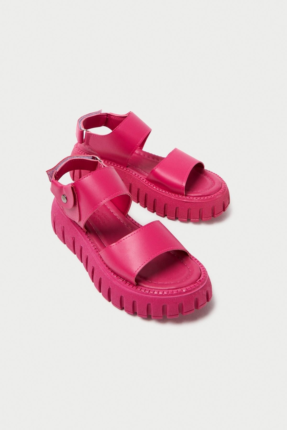 Mubiano 735-PMB Kalın Tırtık Tabanlı Pembe Gladyatör Platform  Sandalet