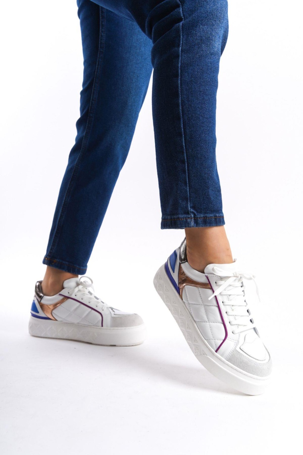 Mubiano Hakiki Deri Collection Kadın Spor Ayakkabı & Sneaker Beyaz -MCRGN6062-B