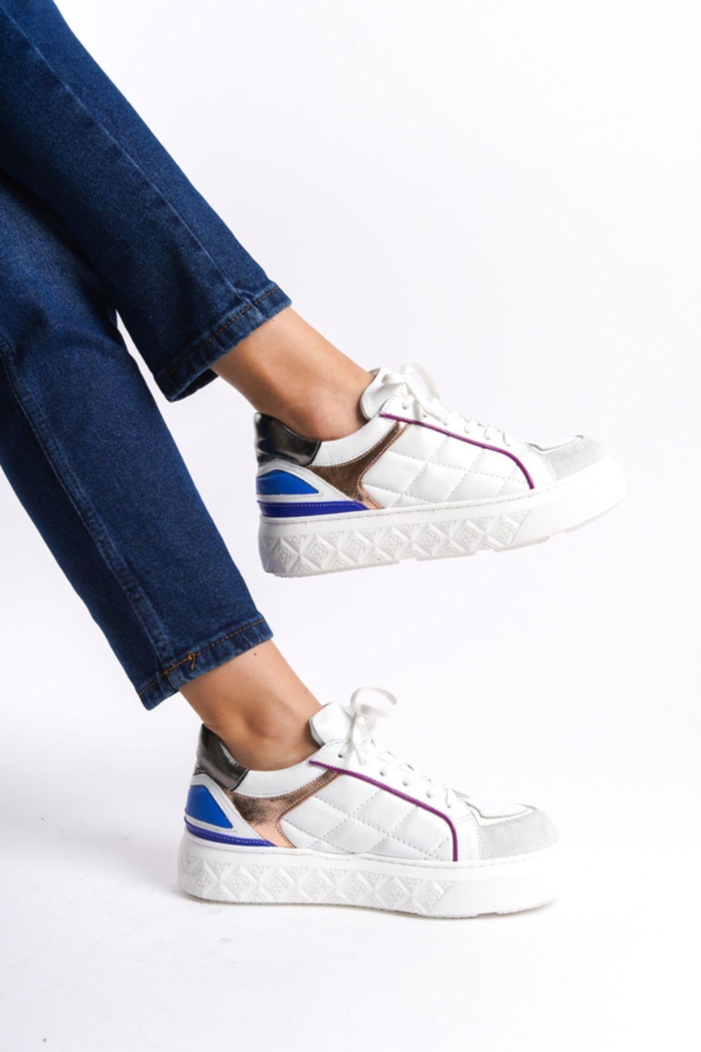Mubiano Hakiki Deri Collection Kadın Spor Ayakkabı & Sneaker Beyaz -MCRGN6062-B