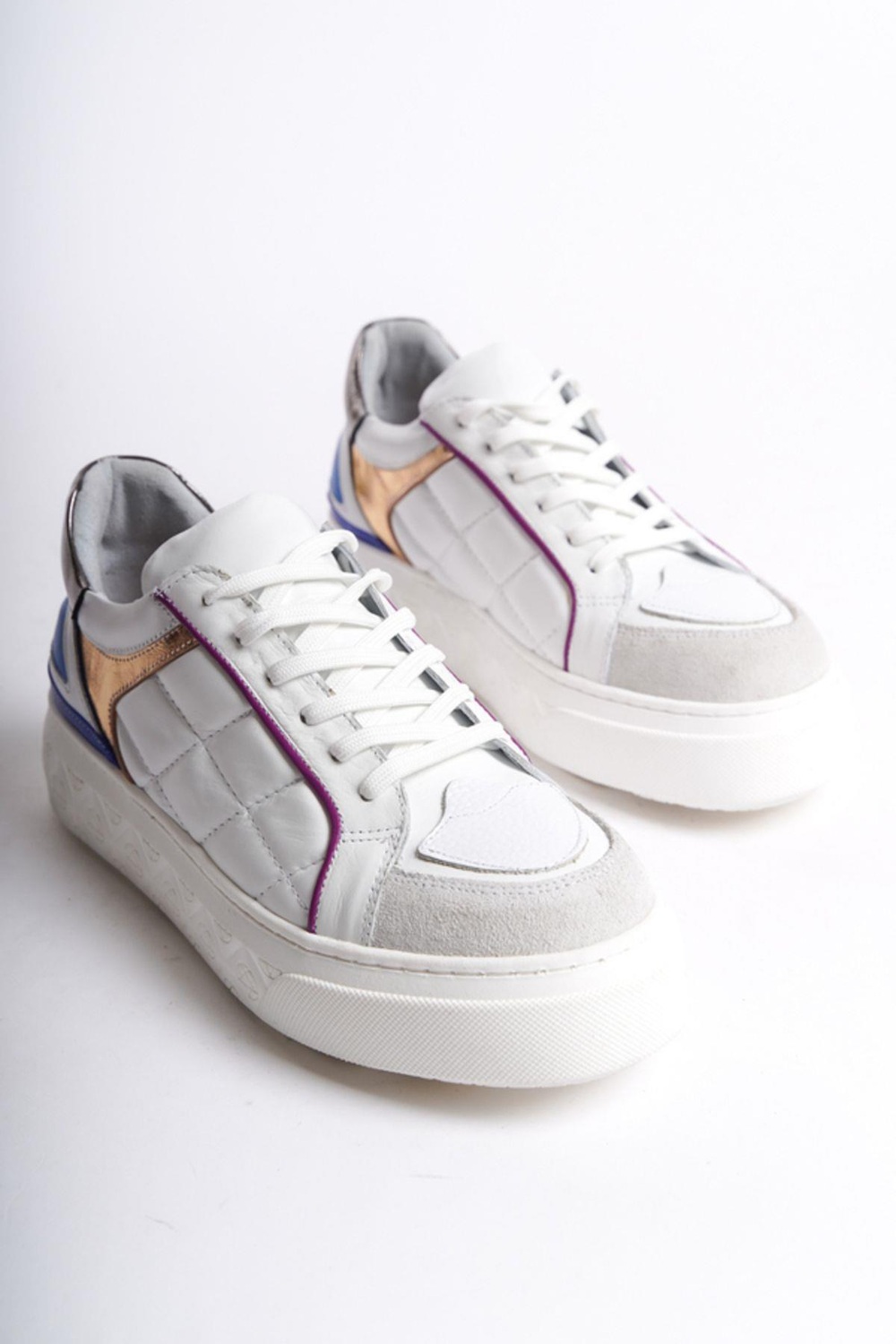 Mubiano Hakiki Deri Collection Kadın Spor Ayakkabı & Sneaker Beyaz -MCRGN6062-B