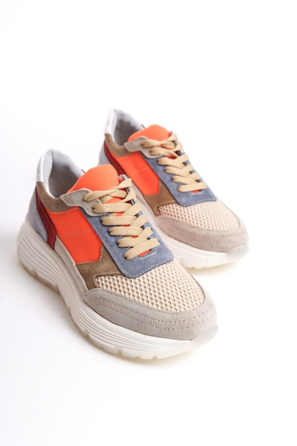 Mubiano Hakiki Deri Collection Kadın Spor Ayakkabı & Sneaker Nude -MCRGN6051-N