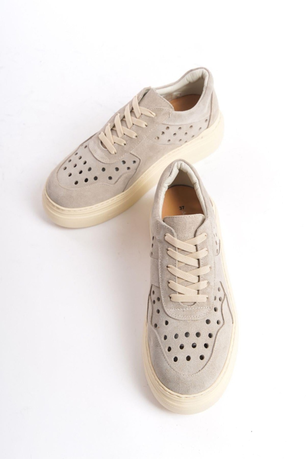 Mubiano Hakiki Deri Collection Kadın Spor Ayakkabı & Sneaker Bej -MCRGN16084-BJ