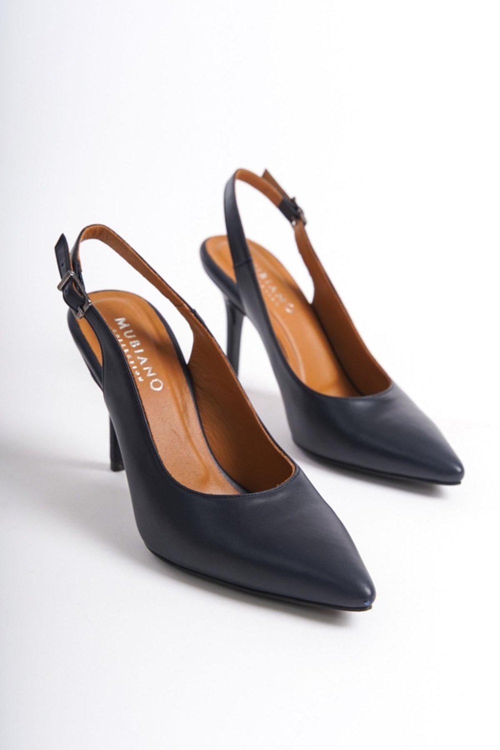 Mubiano Hakiki Deri Collection Kadın Topuklu Stiletto & Ayakkabı Lacivert -MCALM433-LCV