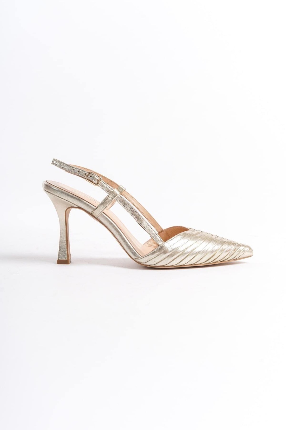 Mubiano Hakiki Deri Collection Kadın Topuklu Stiletto & Ayakkabı Dore -MCBRG5738-DR