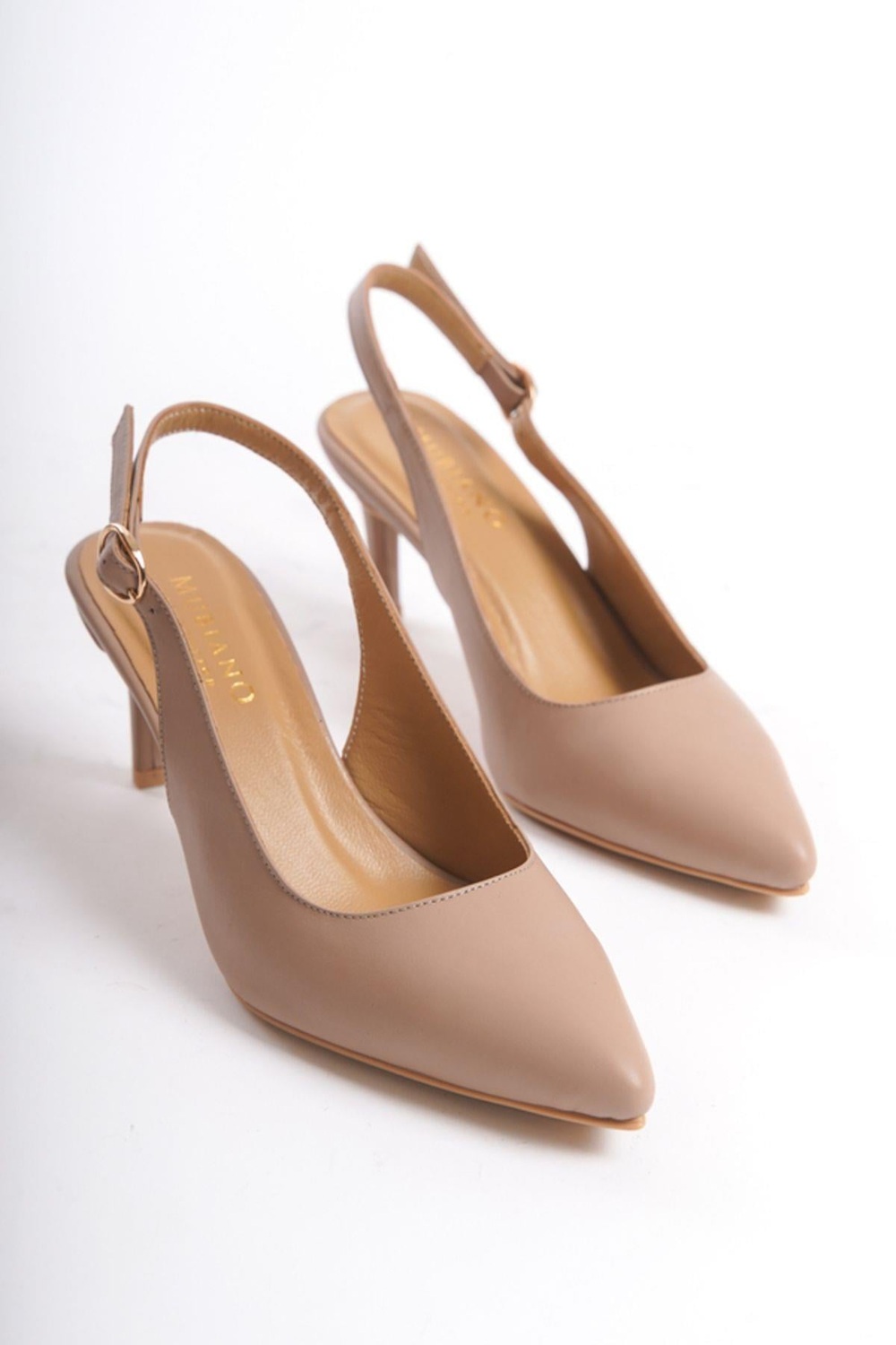 Mubiano Hakiki Deri Collection Kadın Topuklu Stiletto & Ayakkabı Nude -MCRGN80124-N