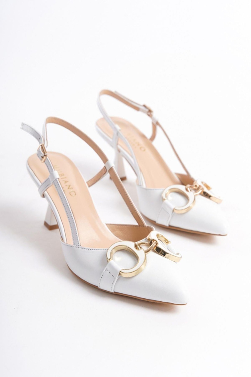 Mubiano Hakiki Deri Collection Kadın Topuklu Stiletto & Ayakkabı Beyaz -MCBRG5793-B
