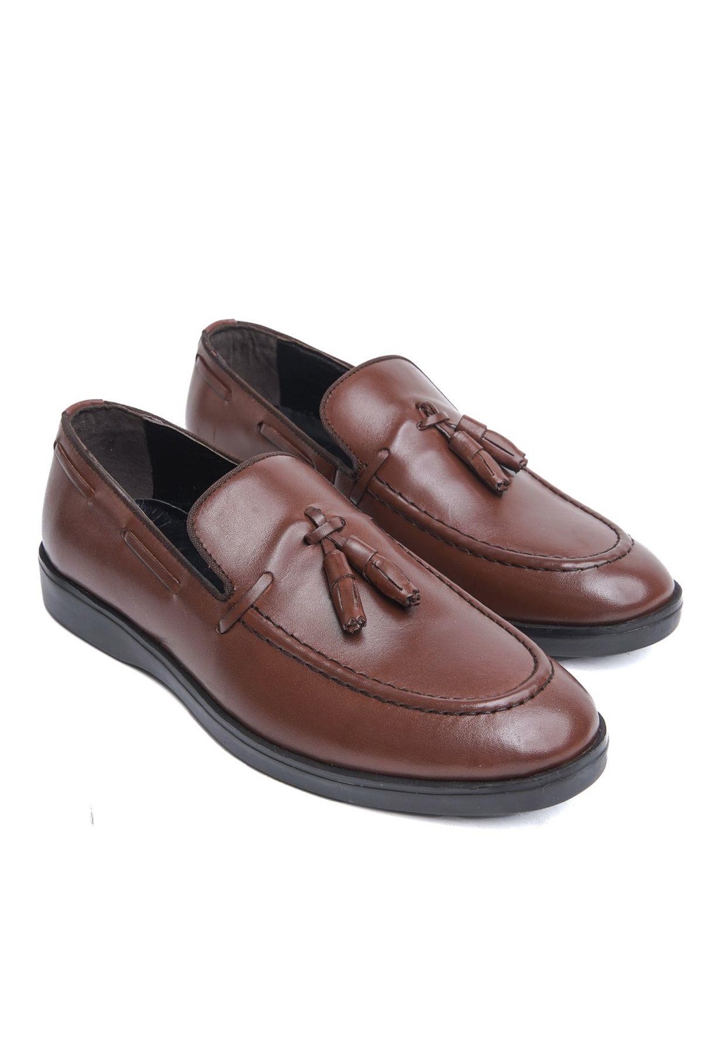 Mubiano Hakiki Deri MBD100-TB Taba Püsküllü Erkek Spor Ayakkabı & Loafer