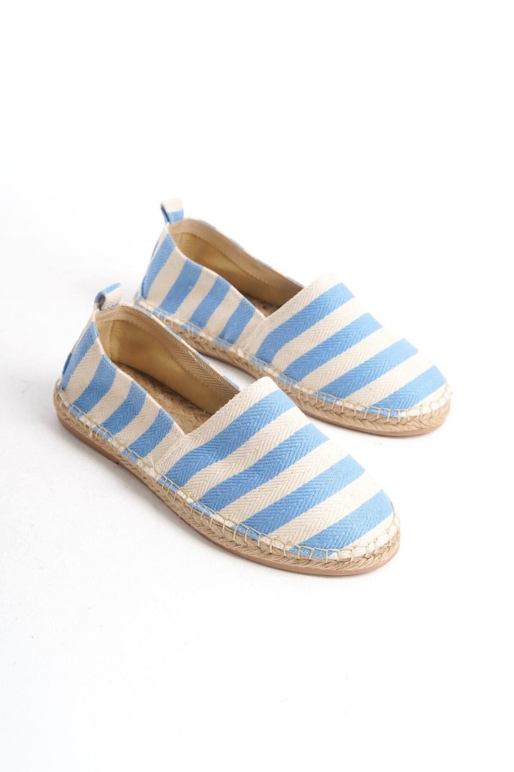Mubiano Summer Erkek Jüt Taban Keten Mavi/Beyaz Espadril -MSSR3535-MB