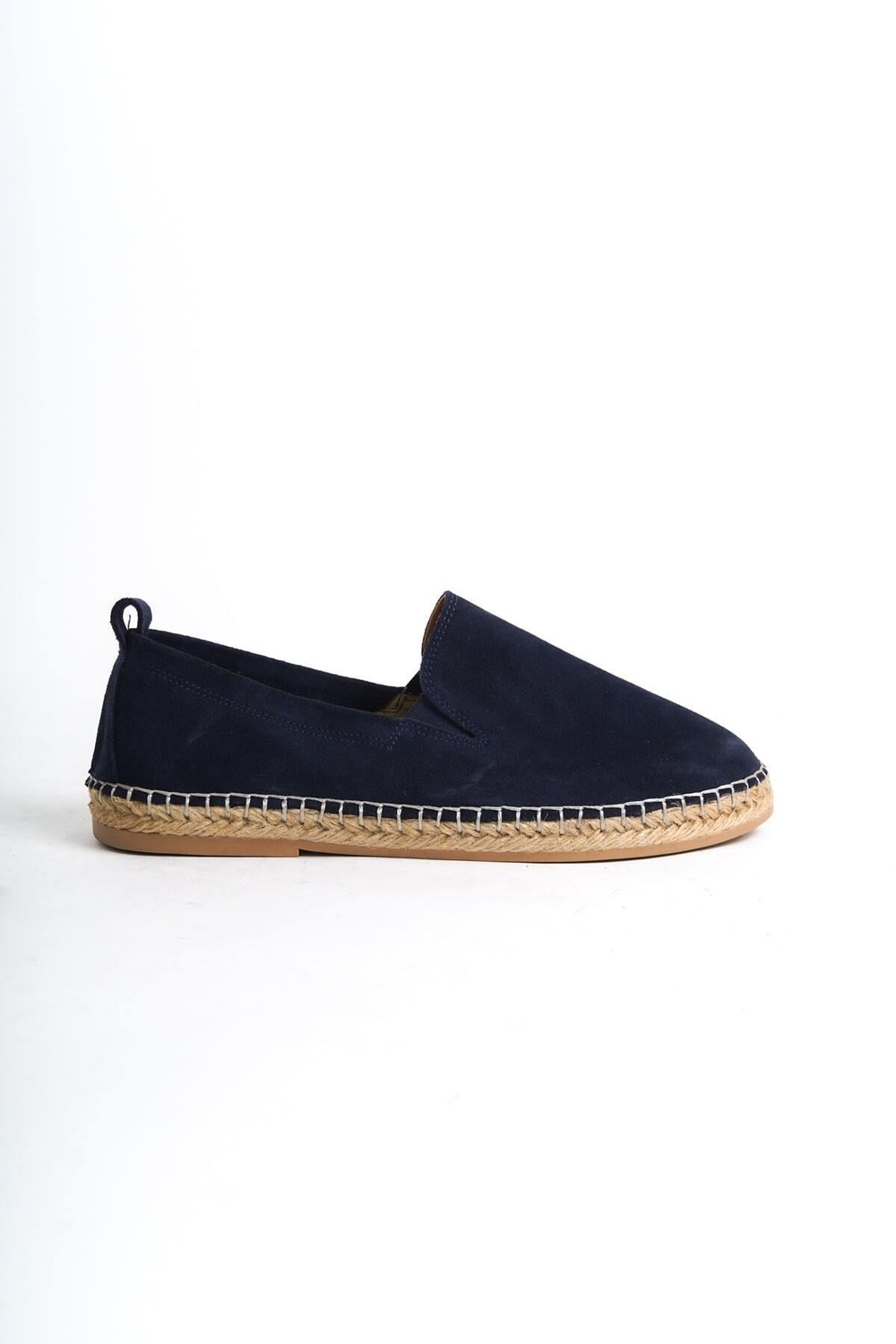 Mubiano Hakiki Deri Summer Erkek Jüt Taban Lacivert Süet Espadril & Loafer -MSSR1120-LCV