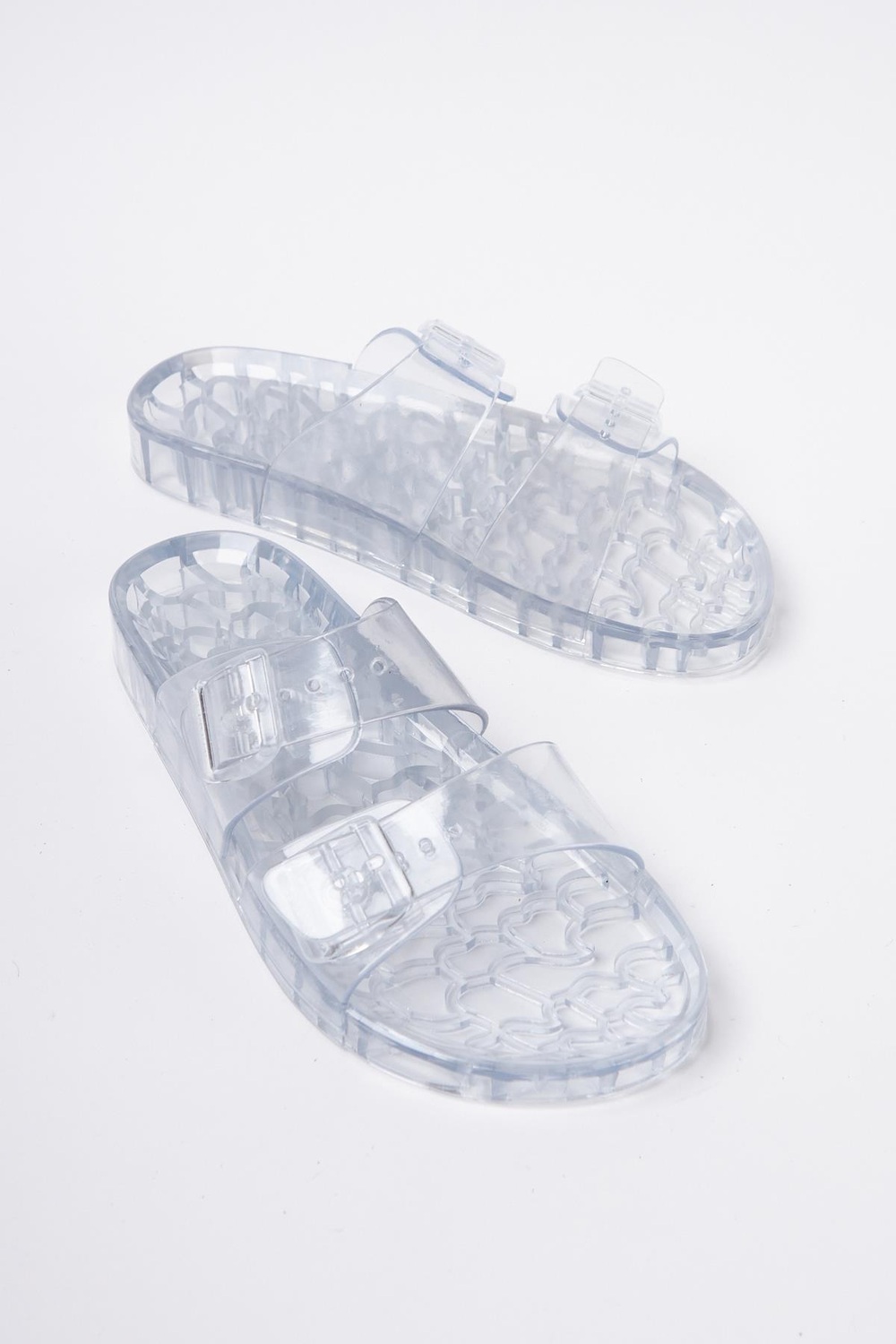 Mubiano Summer Kadın Jelly Şeffaf Cam Düz Terlik-MSTB188-CM