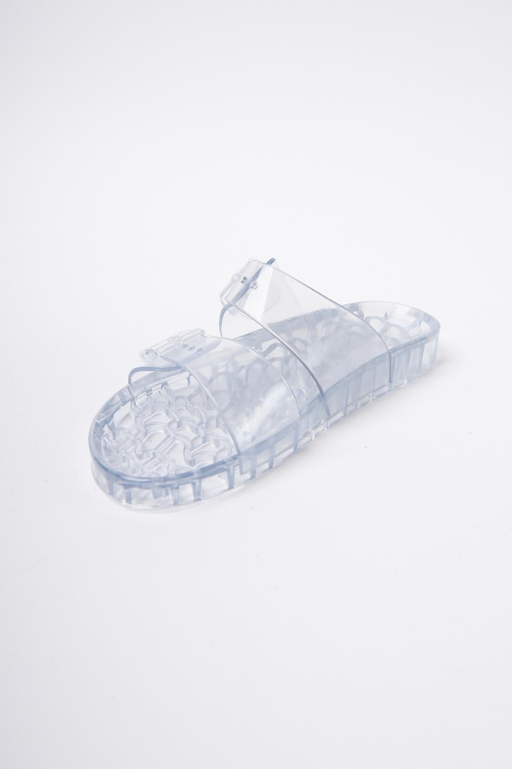 Mubiano Summer Kadın Jelly Şeffaf Cam Düz Terlik-MSTB188-CM