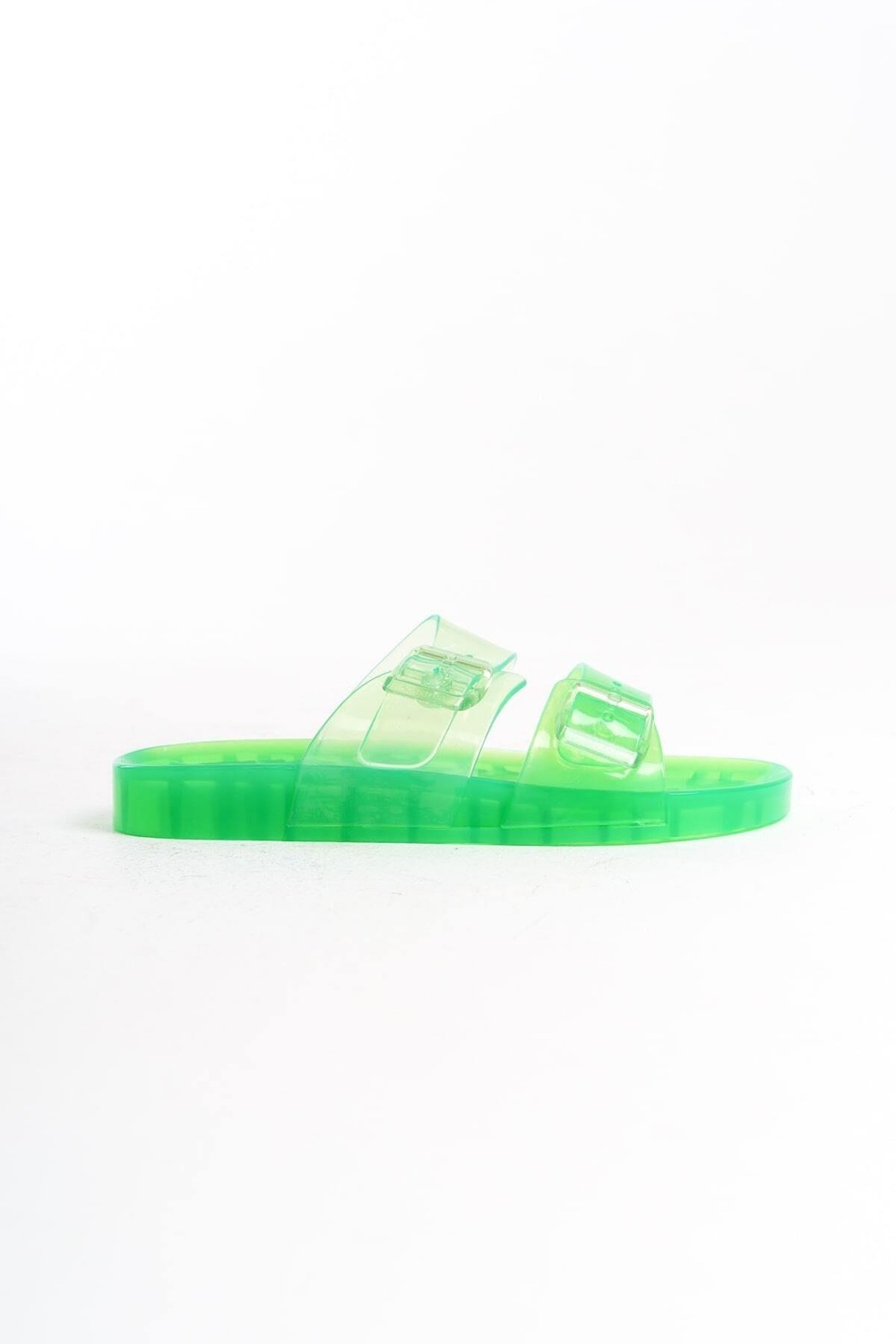 Mubiano Summer Kadın Jelly Şeffaf Yeşil Düz Terlik-MSTB188-Y