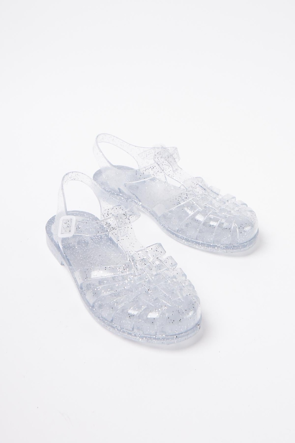 Mubiano Summer Kadın Jelly Toka Detay Şeffaf Gri Sim Düz Sandalet-MSTB844-SGS