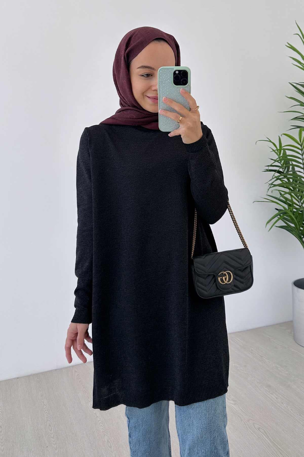 Basic Merserize Tunik - Siyah