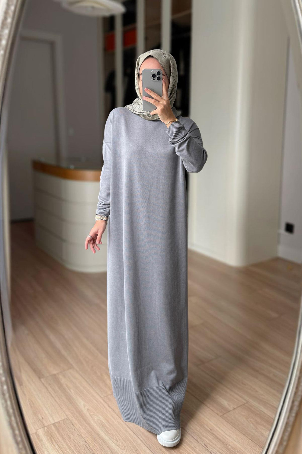 Merserize Elbise - Gri