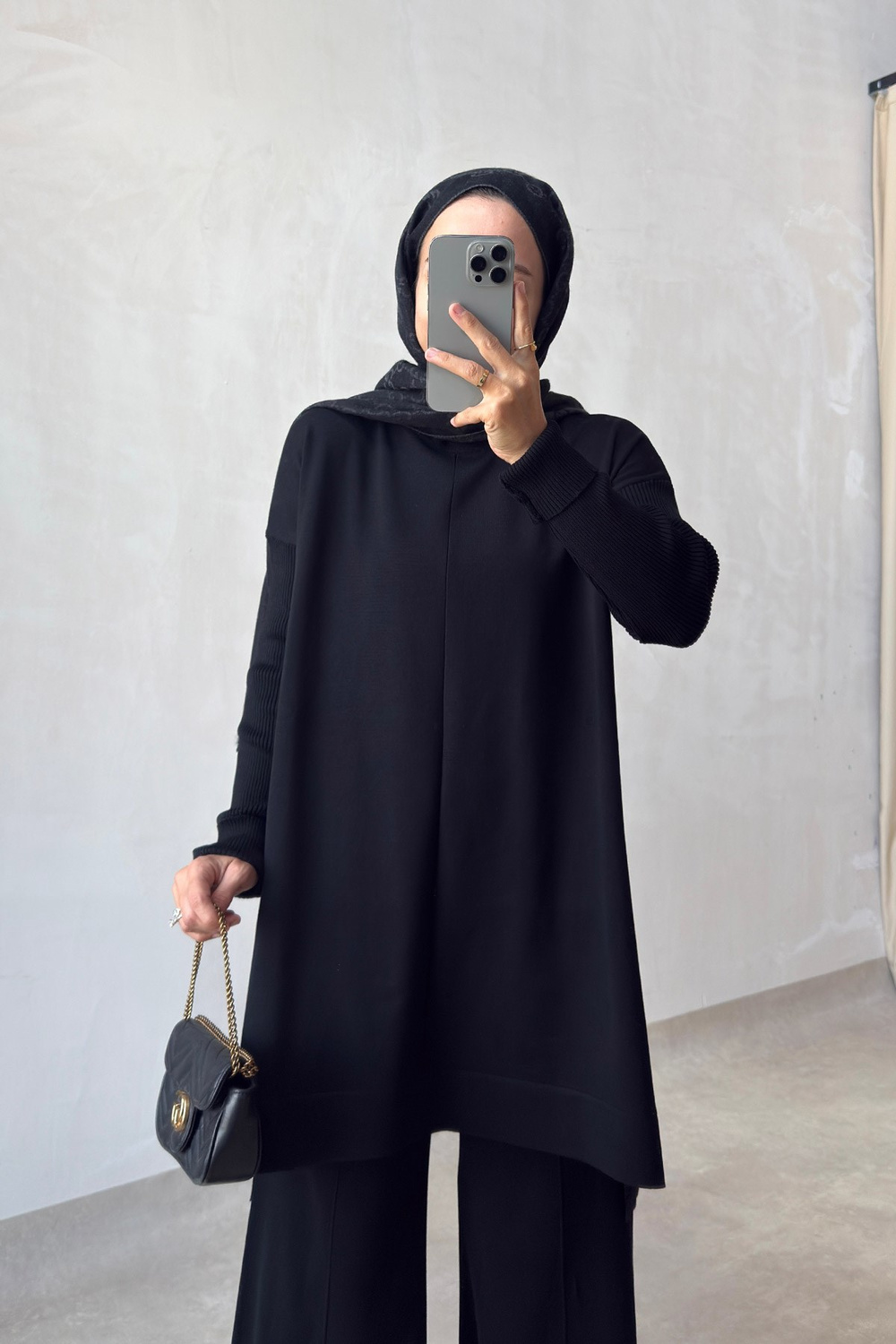 Mira Merserize Tunik - Siyah