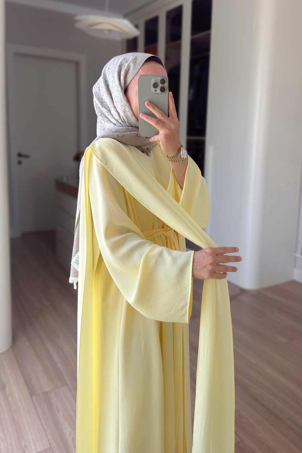 Naia Abaya Takım - Sarı