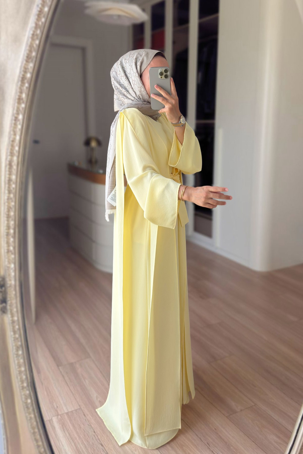 Naia Abaya Takım - Sarı