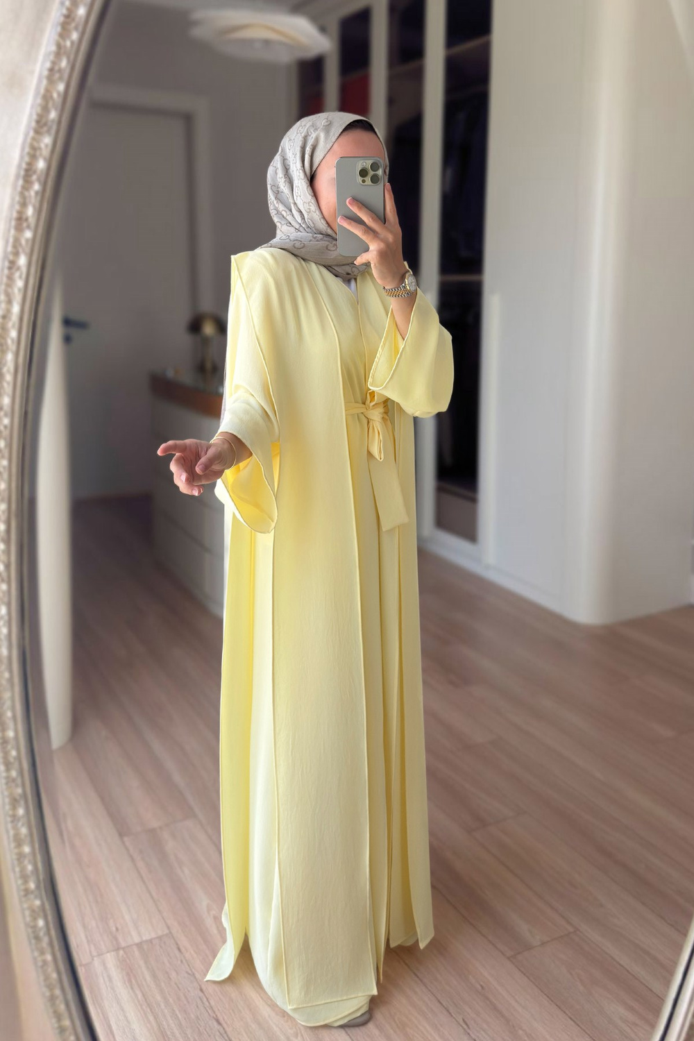 Naia Abaya Takım - Sarı