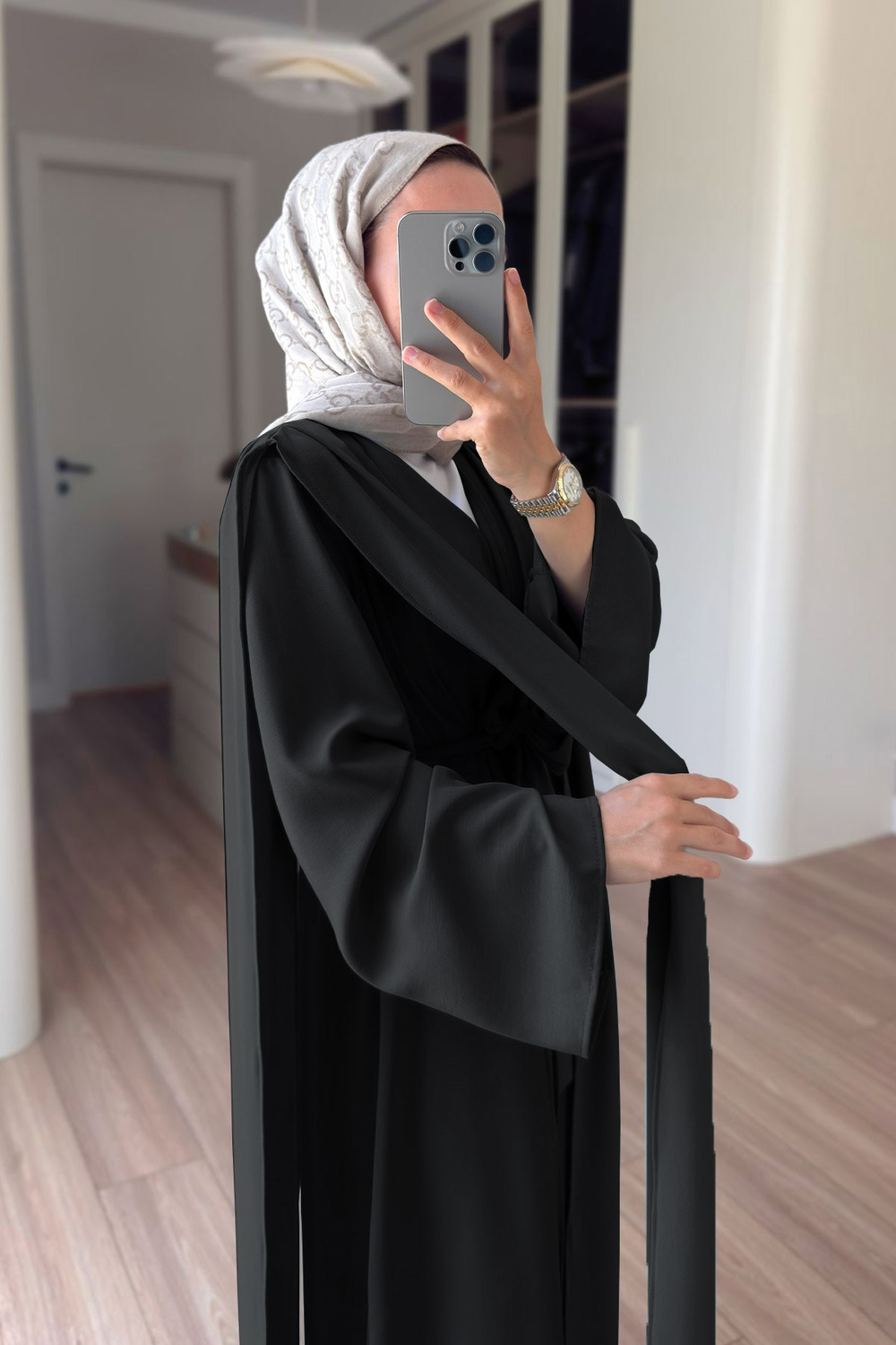 Naia Abaya Takım - Siyah