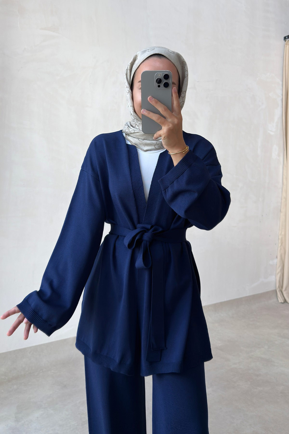 Premium Hırkalı Rayon Takım - Lacivert