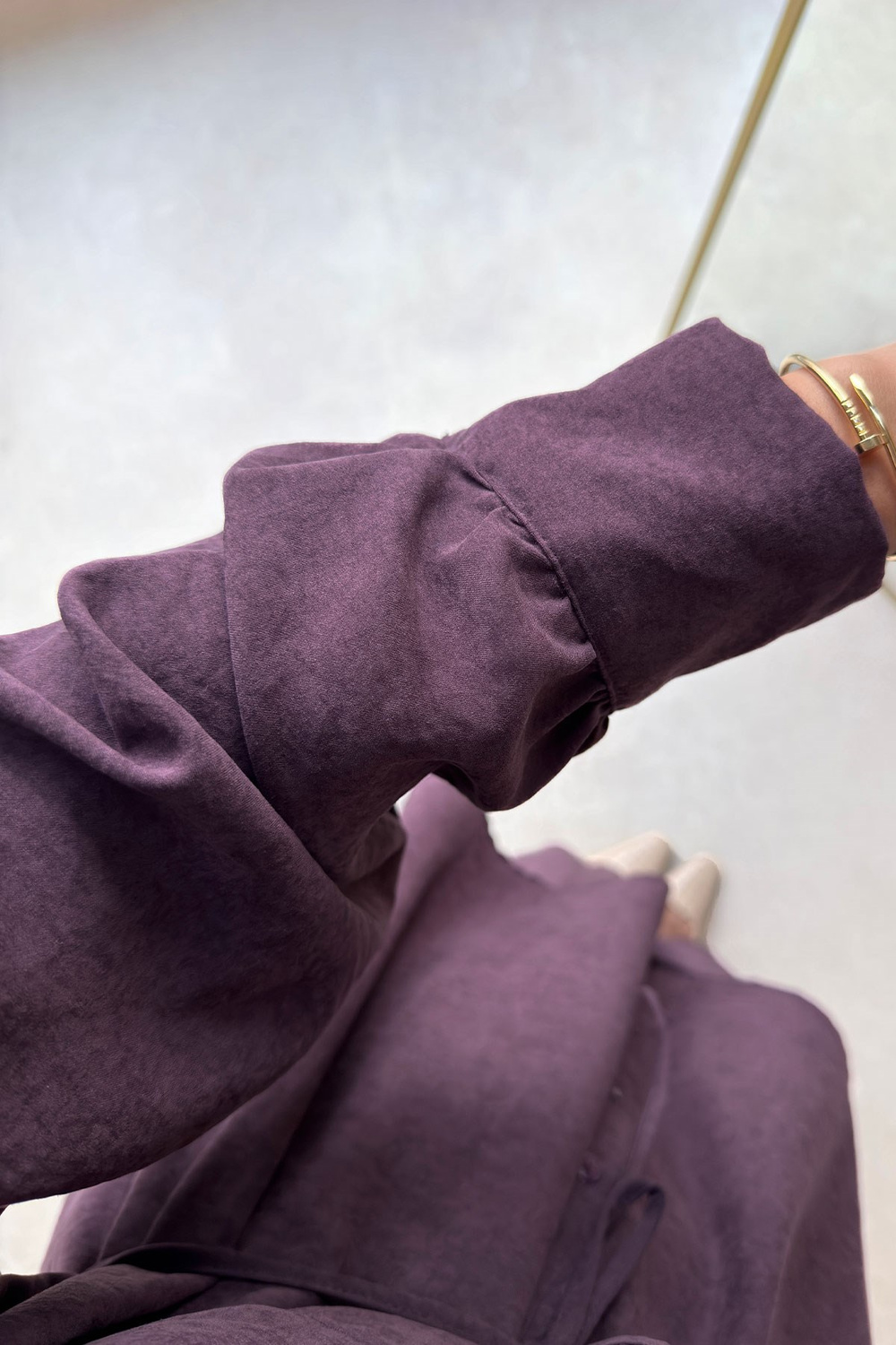 Şalvar Kesim Pantolonlu İkili Takım - Mürdüm