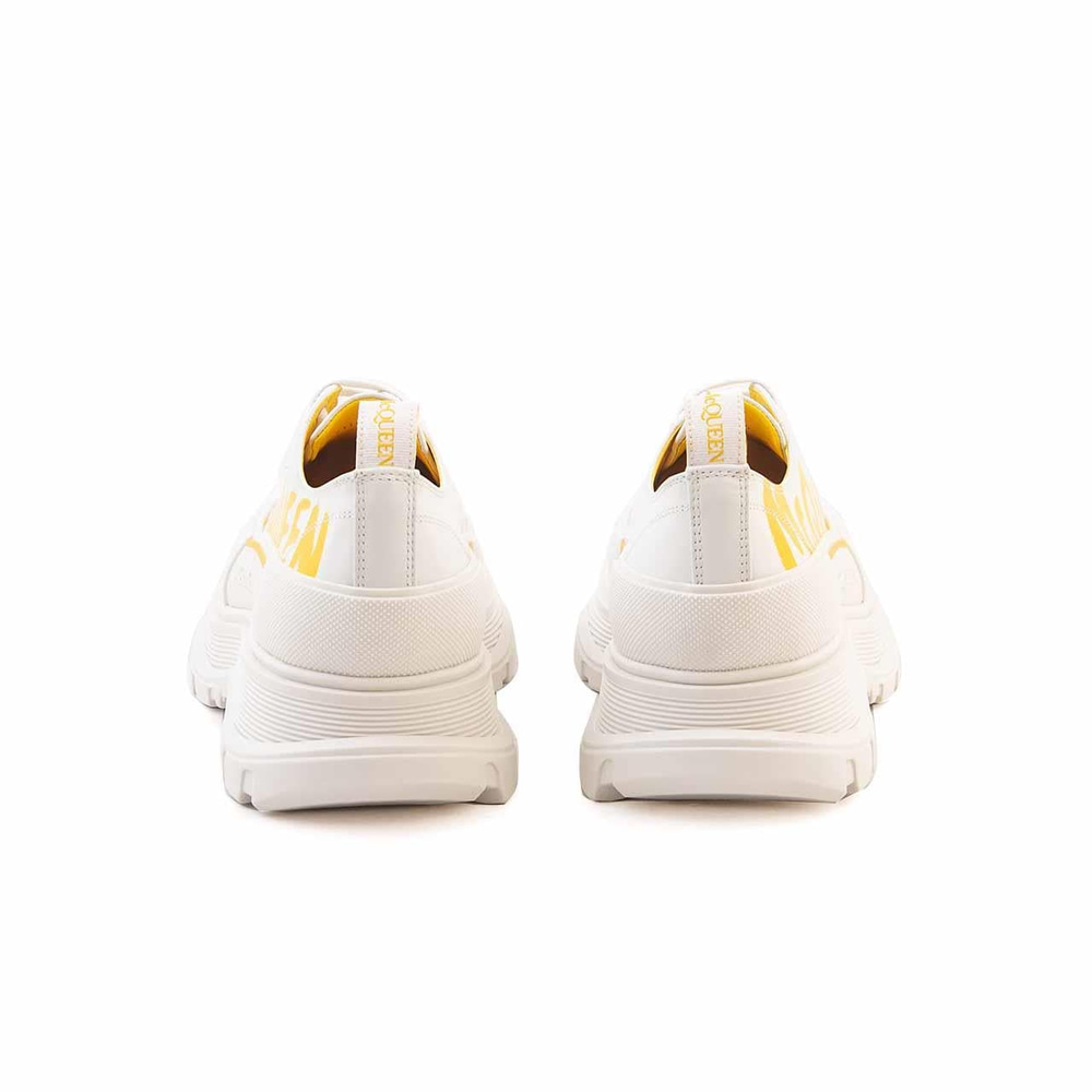 Alexander Mcqueen Erkek Hakiki Deri Beyaz-Sarı Spor & Sneaker Ayakkabı