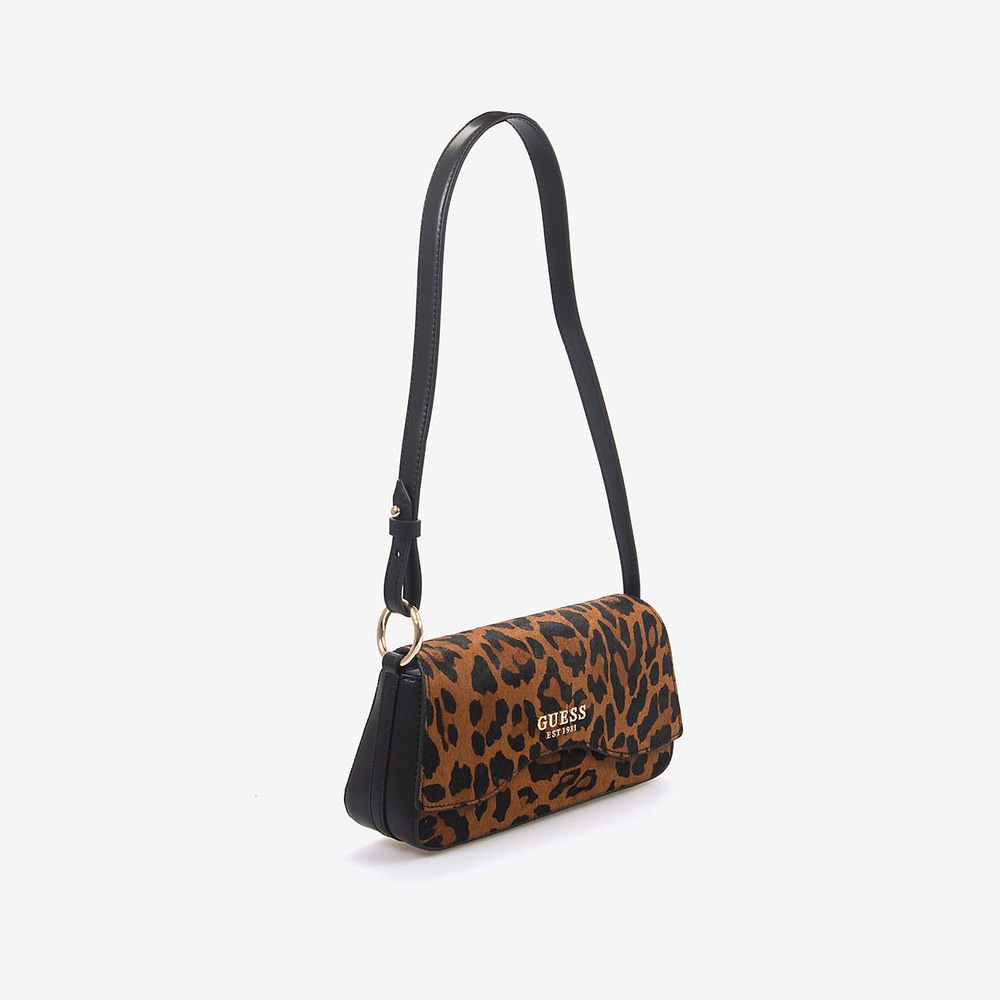 Guess Domitilla Siyah-Kahve-Leopar Kadın Omuz Çantası HWLO7529780