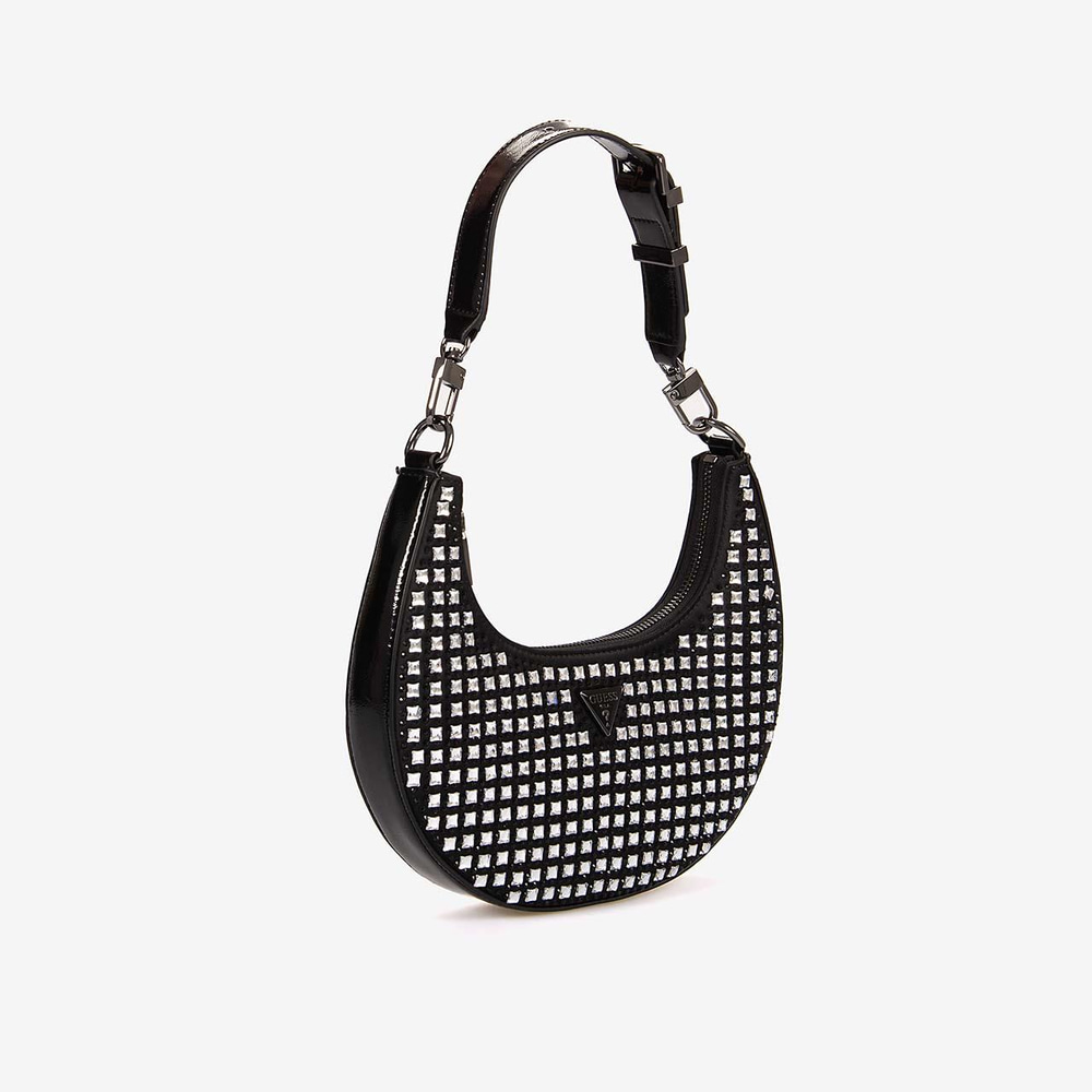 Guess Kadın Siyah Lua Zımba Detaylı Hobo Çanta HWIM9205010