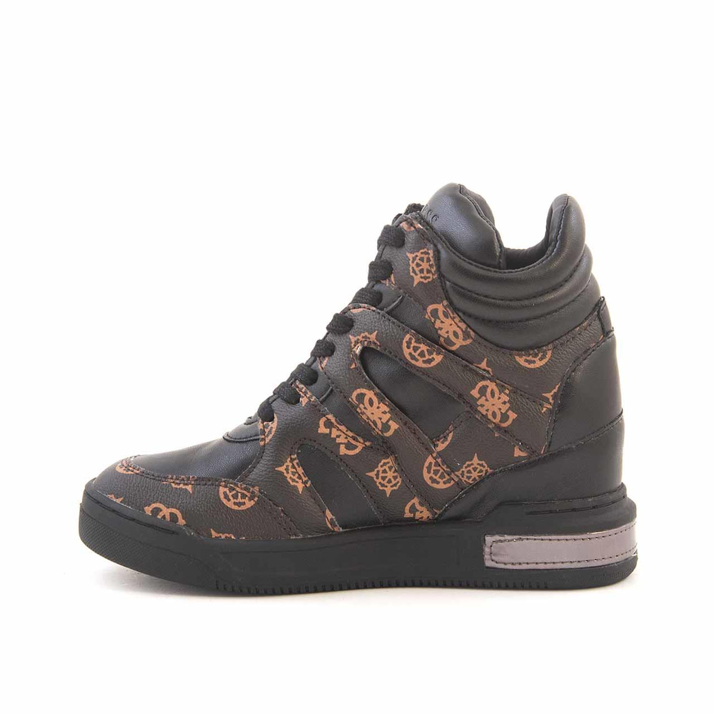 Guess Kadın Vegan Kauçuk Taban Siyah-Kahverengi Spor & Sneaker Bot Ayakkabı