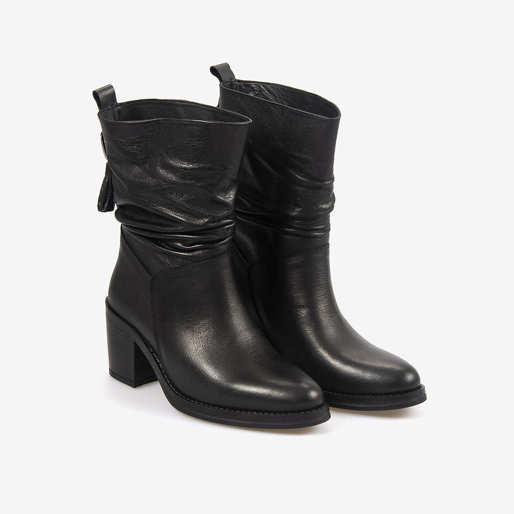 Hawen Angels Kadın 7cm Kauçuk Taban Hakiki Deri Bot 71455