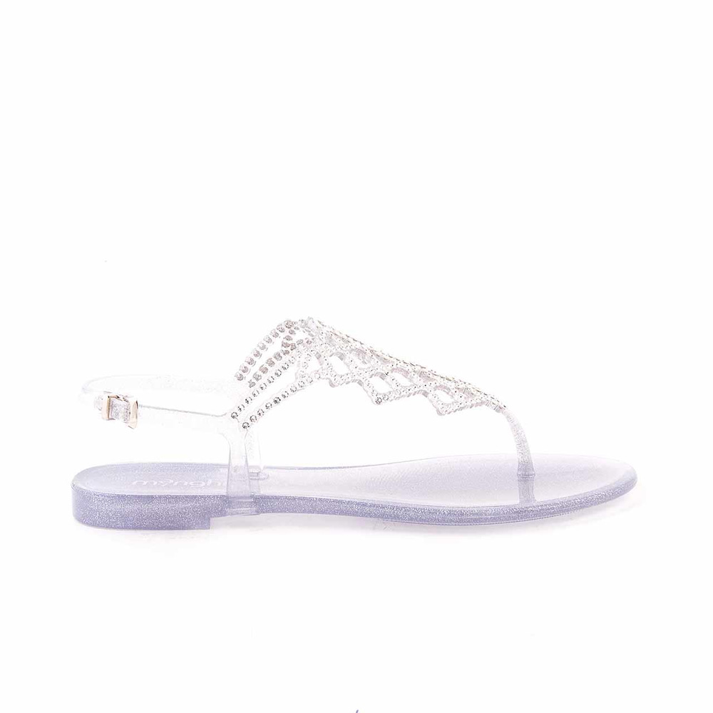 Menghi Kadın Pvc Pvc Taban Glitter Argento Sandalet 