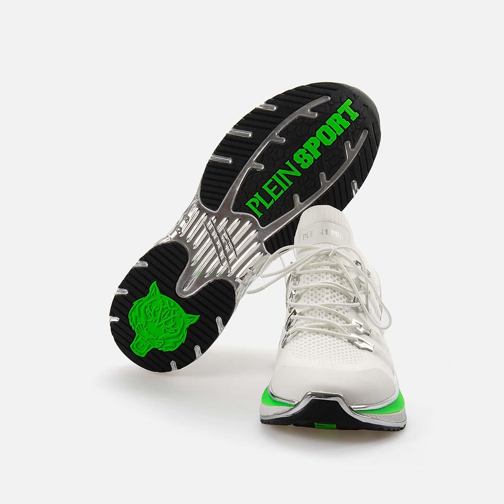 Philipp Plein Erkek Tekstil Beyaz-Yeşil Spor & Sneaker Ayakkabı