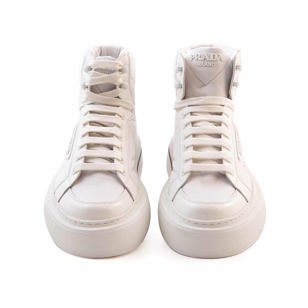 Prada Erkek Hakiki Deri Beyaz Spor & Sneaker Ayakkabı
