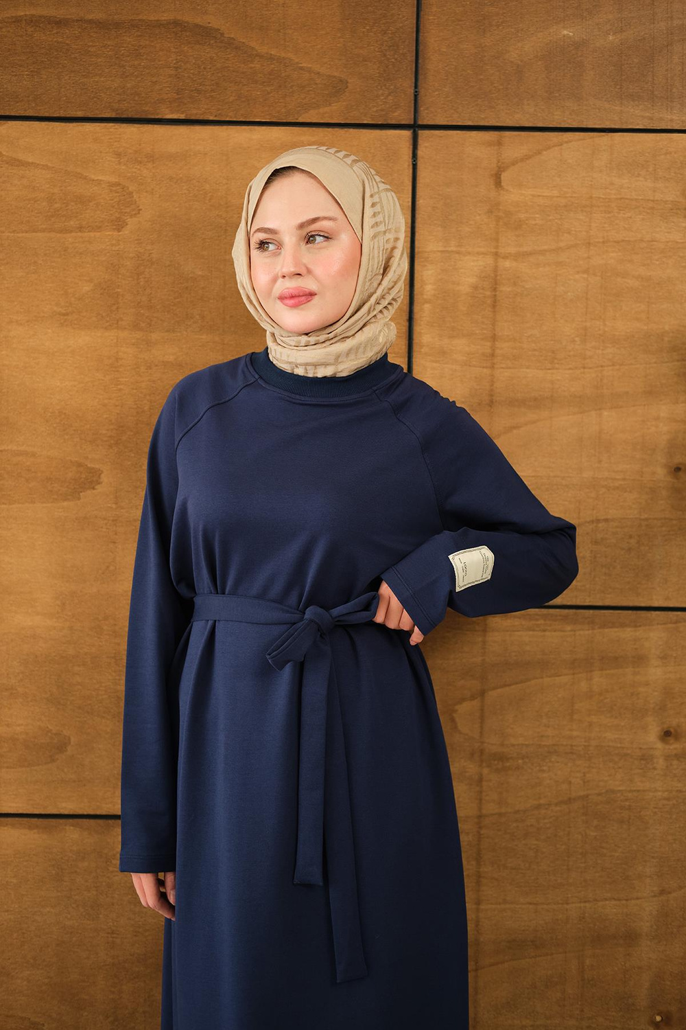 Arma Detay Elbise Lacivert