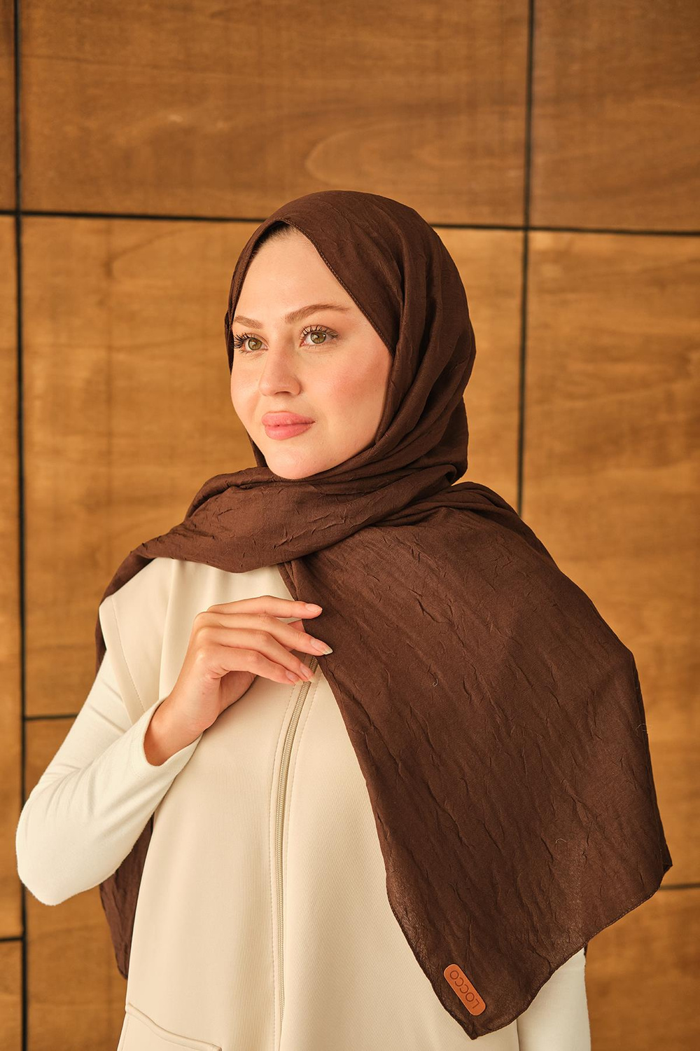 Bambu Kraş Şal Koyu Kahve