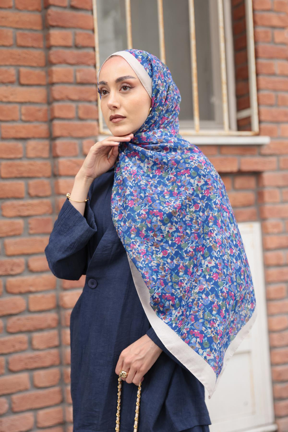 Çicek Desen Soft Şal Taş